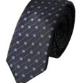 Black Blue Polka Dot Silk Adjustable Men Tie And