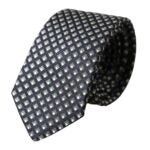 Black Silk Patterned Adjustable Men Tie