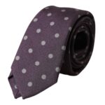 Purple Silk Polka Dot Adjustable Men Tie