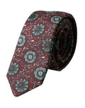 Maroon Floral Silk Adjustable Men Tie