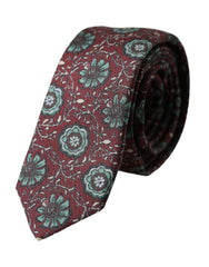 Maroon Floral Silk Adjustable Men Tie