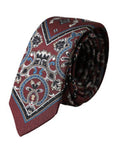 Bordeaux Printed Silk Adjustable Men Tie
