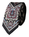 Black Printed Silk Adjustable Men Tie