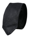 Men's Black Solid Silk Adjustable Tie