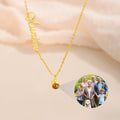 Personalizado collar de la placa de nombre de proyección de fotos Dainty Joyería con Nombre Cumpleaños Aniversario Regalo para Novia Madre Mujeres