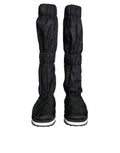 Men's Black Quilted High Top Boots Sneakers Shoes Fabric