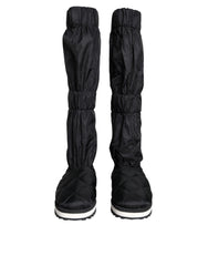 Men's Black Quilted High Top Boots Sneakers Shoes Fabric