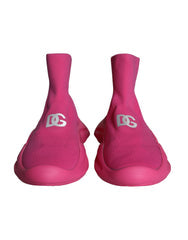 Men's Pink Logo Print Slip On Socks Sneakers Shoes Fabric