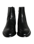 Black Calf Leather Men Ankle Boots Shoes