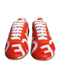 Dolce & Gabbana Logo-Detailed Leather Sneakers — Red