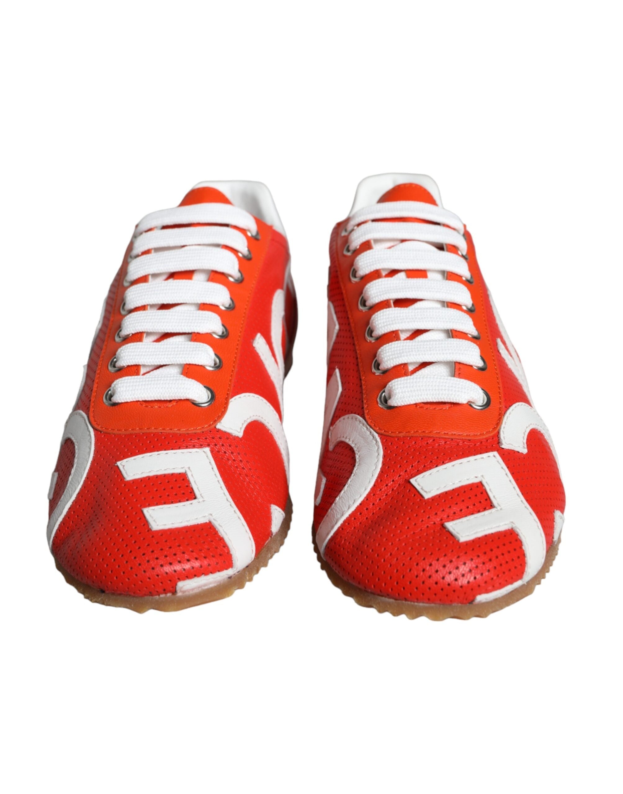 Dolce & Gabbana Logo-Detailed Leather Sneakers — Red