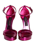 Women's Fuchsia Keira Heels Ankle Strap Sandals Shoes Polyurethane Polyester