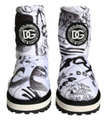 Women's Logo-Print Padded Boot White Polyester