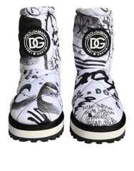 Women's Logo-Print Padded Boot White Polyester