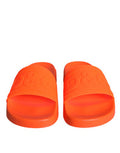 Women's Orange Rubber Slides Sandals Beachwear Shoes