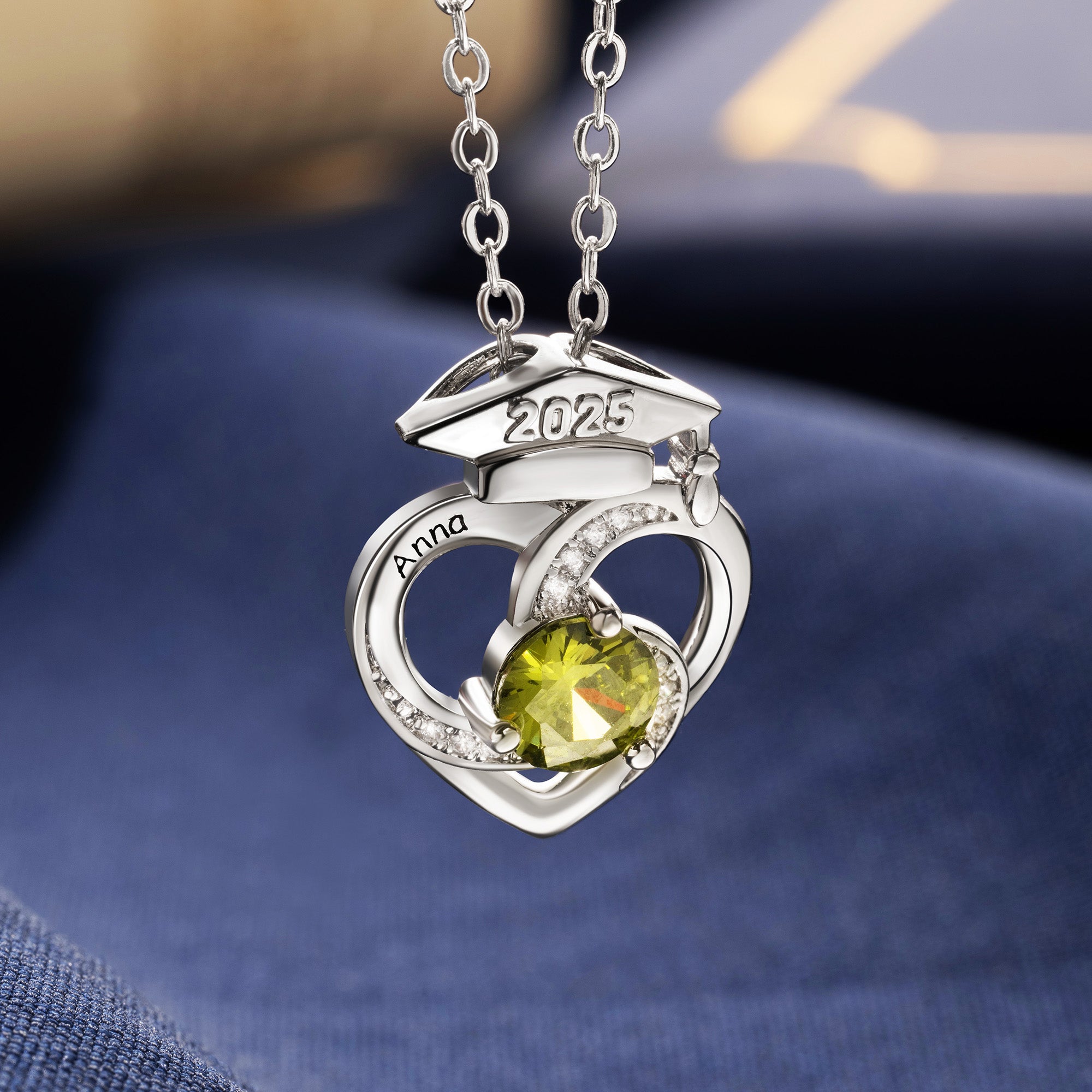 Collar Personalizado con el Nombre de la Piedra de Nacimiento de la Gorra de Graduación Dainty Jewelry Graduation Season Commemorative Gift for Graduates