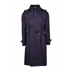 Blue Cotton Men Trench Coat Clothing
