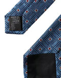 Blue Patterned Silk Adjustable Men Tie