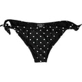 Women's Black Polka Dot Swimwear Beachwear Bottom Bikini And White Nylon Elastane Clothing