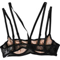 Women's Black Floral Lace Nylon Balconcino Bra Underwear Viscose Clothing