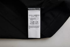 Black Cotton Round Neck Short Sleeves Men T-Shirt