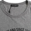 Men's Gray Graphic Print Cotton Round Neck T-Shirt
