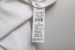 Men's White Cotton Round Neck Short Sleeve T-Shirt Nylon Elastane