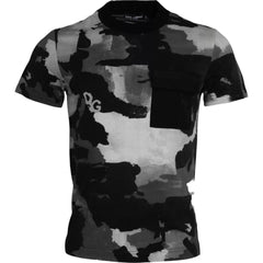 Men's Multicolor Camouflage Cotton Crewneck T-Shirt Nylon