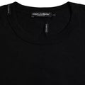 Men's Black Logo Embossed Cotton Crew Neck T-Shirt