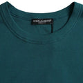 Men's Blue Green Cotton Round Neck Short Sleeves T-Shirt