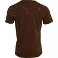 Men's Brown Splash Cotton Crew Neck T-Shirt