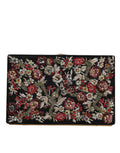 Women's Multicolor Floral Gold Frame Clutch Evening Purse Bag Suede
