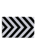 Women's Chevron-Patterned Metal Frame Clutch Black Real Brass