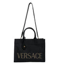 Women's Logo-Studded Canvas Tote Black