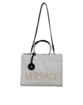 Women's Canvas Logo-Embroidered Tote White