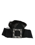 Women's Black Hair Parrucchiera Crystal Headband Diadem Viscose Silk Nylon Elastane Accessory