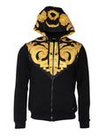 Men's Black Medusa Print Cotton Full Zip Hoodiesweatshirt Sweater Clothing