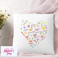 Nube de palabras personalizada Nacimiento Flor Corazón Suave Funda de almohada con 1-15 nombres Día de la Madre Cumpleaños Housewarming Regalo para la abuela mamá
