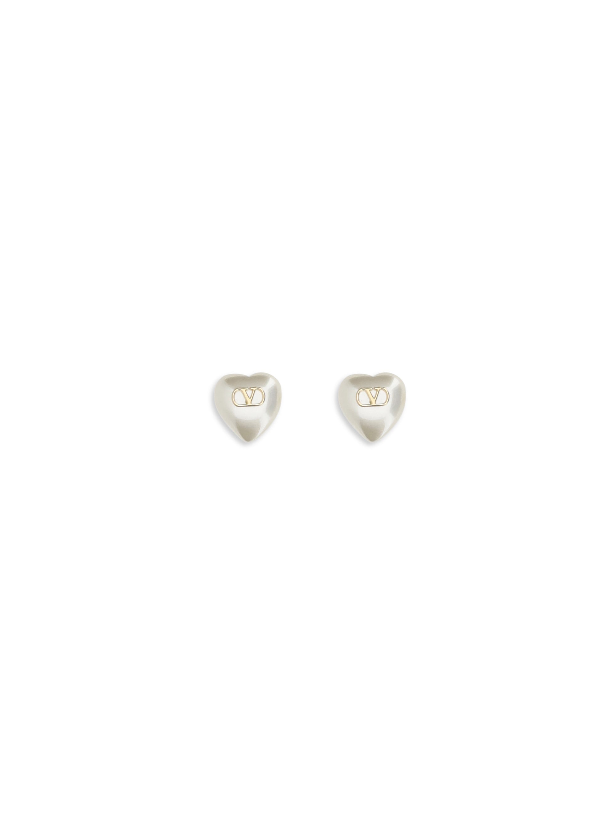 Valentino Garavani VLogo Signature Metal and Pearl Earrings — Gold
