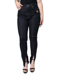 Women's Black Cotton Blend Skinny Denim Jeans Clothing