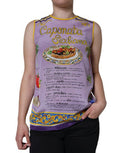 Women's Purple Silk Caponata Siciliana Print Tank Top