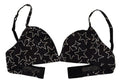 Women's Star-Print Cotton Bra Black Bodysuits