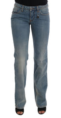 Women's Blue Wash Cotton Classic Jeans Clothing
