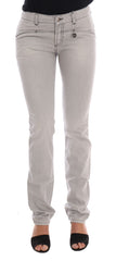 Women's Gray Wash Cotton Slim Jeans Clothing