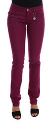 Women's Purple Cotton Stretch Slim Denim Jeans Clothing