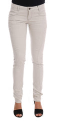Women's White Cotton Stretch Slim Jeans Clothing