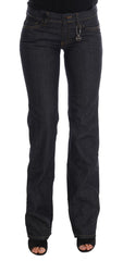 Women's Dark Blue Cotton Classic Fit Jeans Clothing