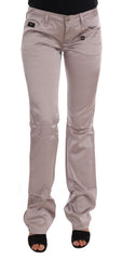 Women's Beige Cotton Slim Fit Jeans Rayon Clothing