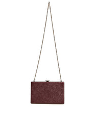 Women's Maroon Leather Clutch Evening Crossbody Bag
