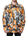 Men's Multicolor Camouflage Cotton Denim Collared Jacket Clothing